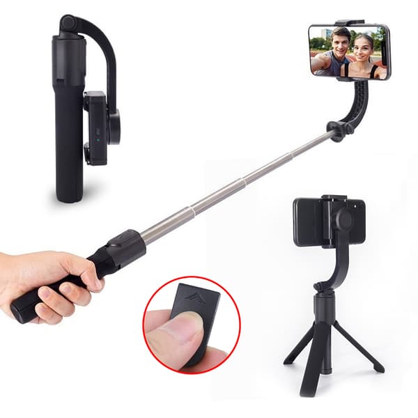 Kulfäste stabilisator Anti-Shake stativ Bluetooth fjärrkontroll Selfie Stick för Android