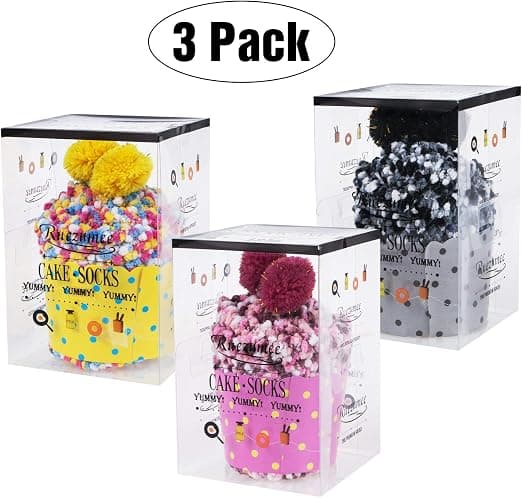 3 Par DIY Gave-Strømper til Kvinder Pige Fuzzy Fluffy Strømper Vinter Slipper Strømper Med Gaveæsker Cupcake