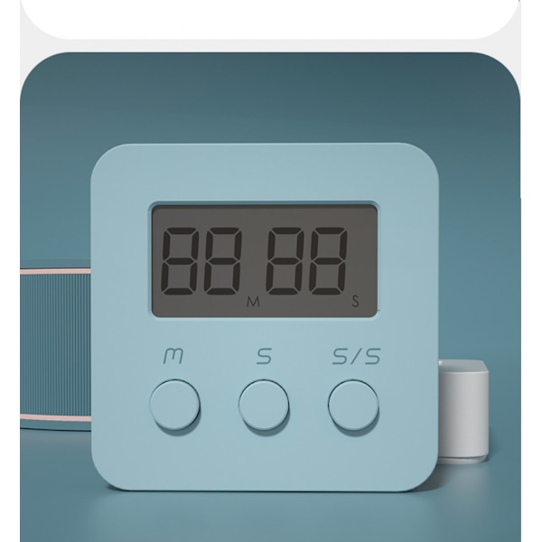 Display køkkentimer - Madlavningstimere til køkkenlærere Studerende Spil Børn Møder - Digital timer Magnetisk bagside Høj alarm (Blå)
