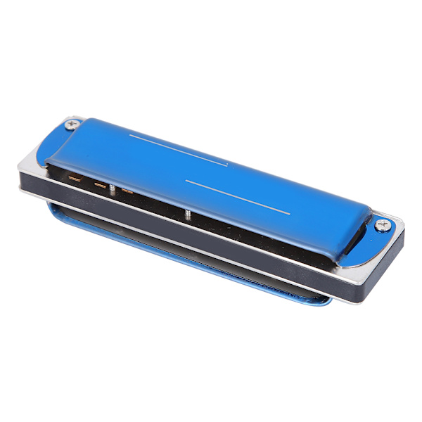 Blues Harp Harmonika 10-Hul Professionel Mundharmonika G-Nøgle Gaver Rustfrit Stål Dæksel (Blå)