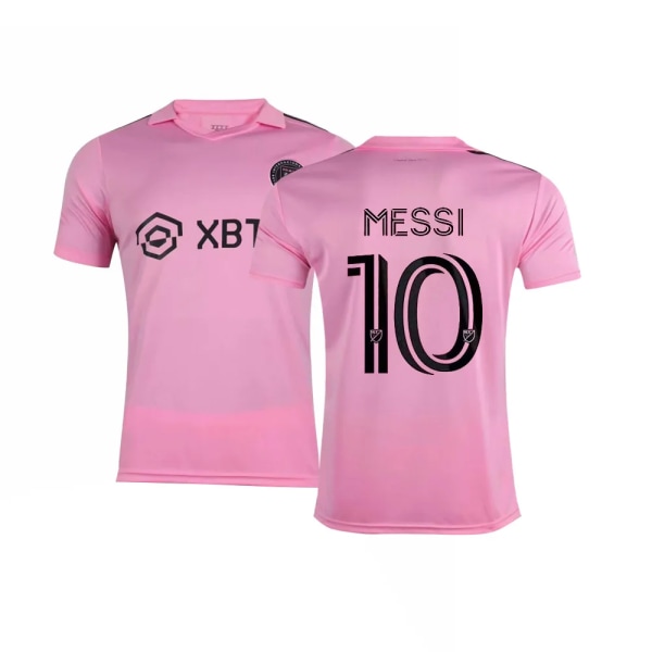 Miami Home and Away No.10 Lionel Messi International Major League Soccer Jerseys Set Voksen Jersey(Sokker Inkluderet) Black L