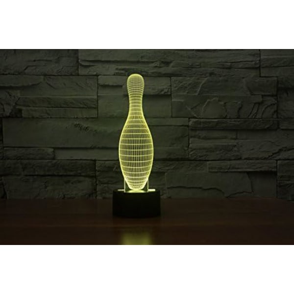 WJ 3D Bowling fjernbetjening 16 farver natlys illusion akryl LED bordlampe sengelampe til børn soveværelse skrivebord dekoration fødselsdag gaver legetøj til børn