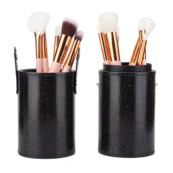 Bærbar makeup børste kop PU læder rørholder rejse kosmetisk beholder værktøjL