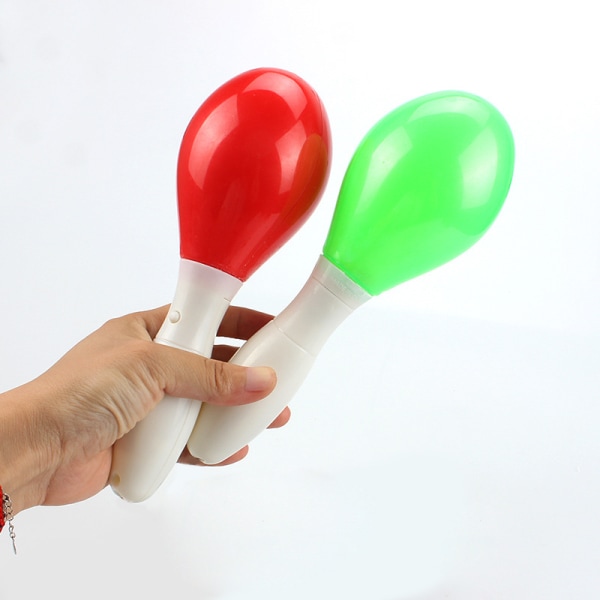 2 stk LED Maracas Rattles Shaker Musikalsk Festlys Neonleker (Farge Tilfeldig)