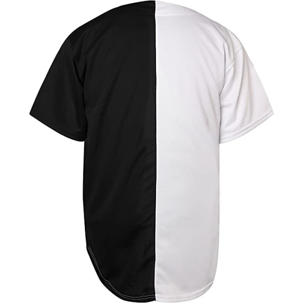 Enfärgad Hip Hop Hip Hop Baseball Uniformer Knappskjortor Sportuniformer Herr Damtröjor svart vit —XL