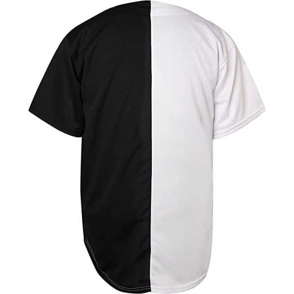 Enfärgade Hip Hop Hip Hop Baseball Uniforms Knappskjortor Sport Uniforms Herr Dam Tröjor svart vit —S