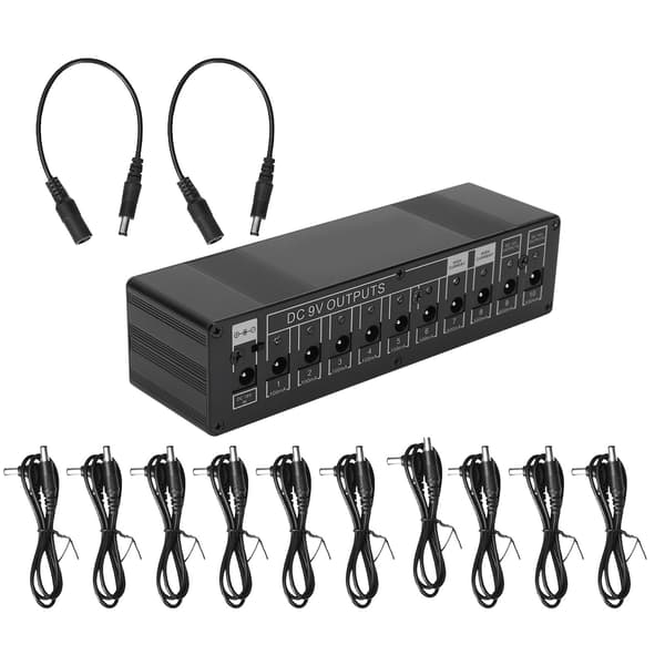 Gitarr Effekt Pedal Strömförsörjning Bärbar 10 Utmatningskanaler DC 9V/12V/18V