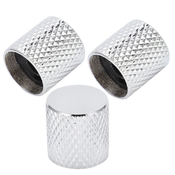 3 st gitarrkontrollknoppar volymton passform toppset kit instrumenttillbehör ersättningssilver