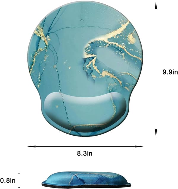 Musematte med håndleddstøtte, ergonomisk musematte med minnefoam håndleddstøtte, sklisikker gummi bunn spillmusematte for hjemmet