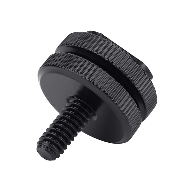 Slitesterk metall 1/4 tomme doble muttere stativmonteringsskrue blitskamera blitsskoadapter