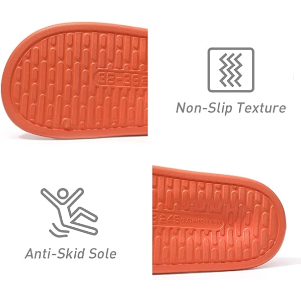 Kuddslippers för kvinnor och män Molnslippers halkfria snabbtorkande badrumsslippers, öppna tåslippers mjuka tjocka tofflor (orange)