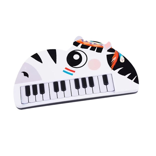 Piano Keyboard for Kids Cartoon 22 Keys Early Educational Animal Toddler Electronic Piano Toys Zebra Style