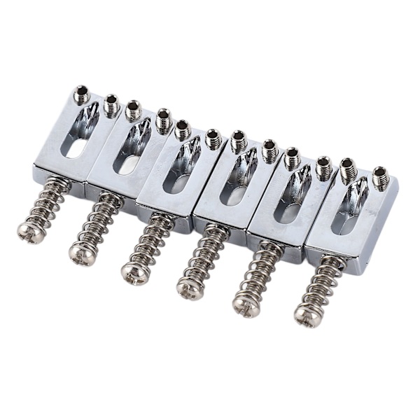 6 st Elektrisk Gitarr Stall Sadel Standard Zinklegering Gitarr Tremolo Stall Rull Sadel för Utbyte Silver