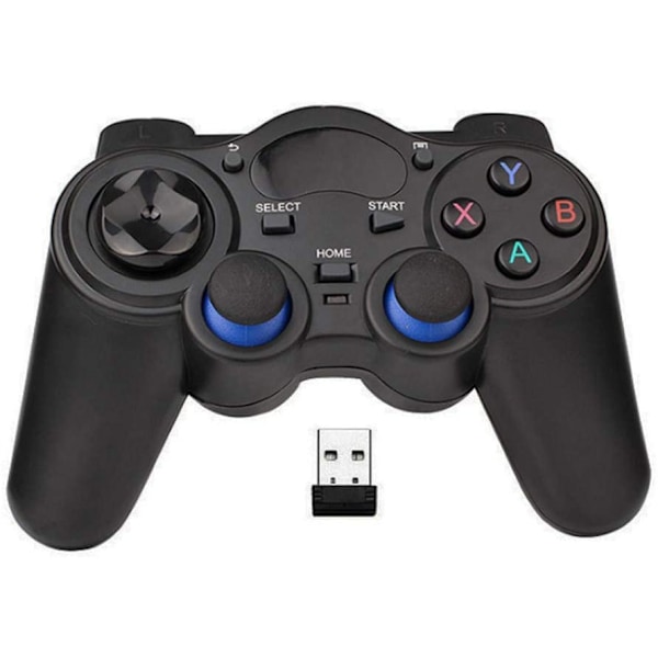 USB Trådløs Spillkontroll Gamepad for PC/Bærbar datamaskin (Windows XP/7/8/10) & PS3 & Android & Steam - [Svart]