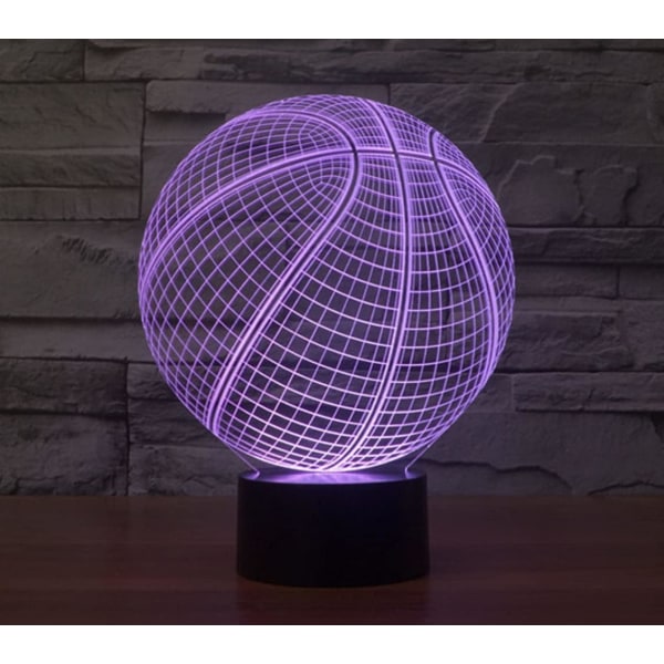WJ 3D Basketboll Fjärrkontroll 16 Färg Nattljus Illusion Akryl LED Bordslampa Sänglampa Barn Sovrum Skrivbord Dekor Födelsedag Julklapp