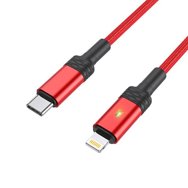 Borofone BU30 Lynk & Co PD intelligent strømafbrydende datakabel egnet til Apple nylonflettet hurtigopladningsdatakabel