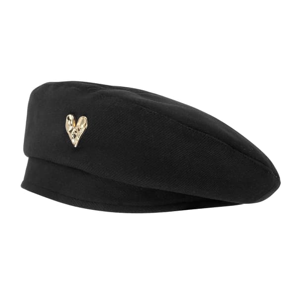 Fransk beret for kvinner - Svart klassisk bomullshette, egnet for allsidig høst og vinter