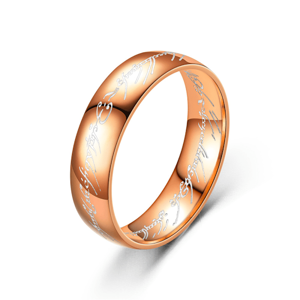 ringar av makt lord of the rings en ring för män  titanringar  vigselring för män kvinnor magiska kraft ringar bekväm passform hög pol rose gold 10