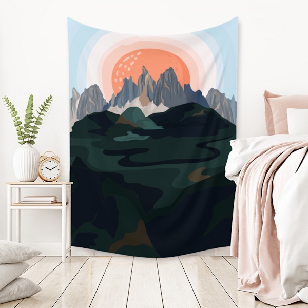 Wekity Bjerge Gobelin Æstetisk Kunst Hjem Baggrund Stof Dekoration Gave Gobelin til Stue Soveværelse Dekoration (3,  51 X 59 tommer)