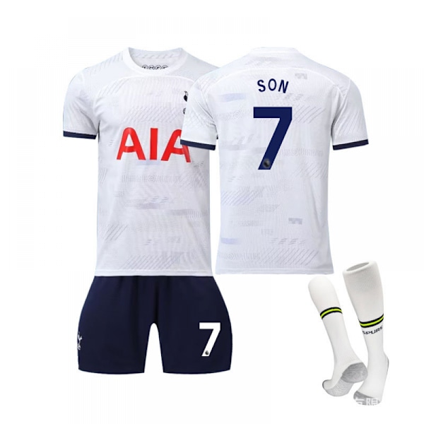 23/24 Tottenham Stadium Hemma Barn Fotbollströja Set med Strumpor 7 SON children' sizes 22