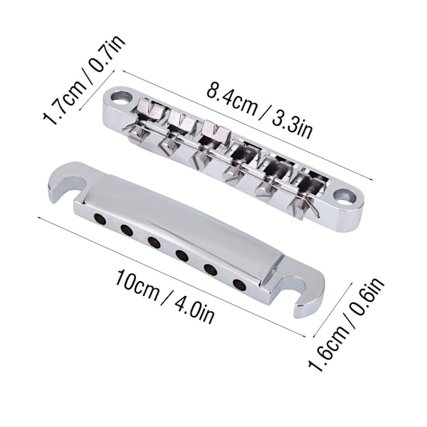 Alloy Bridge & Tailpiece Set Ersättning Del för LP Stil 6-Strängad Elgitarr