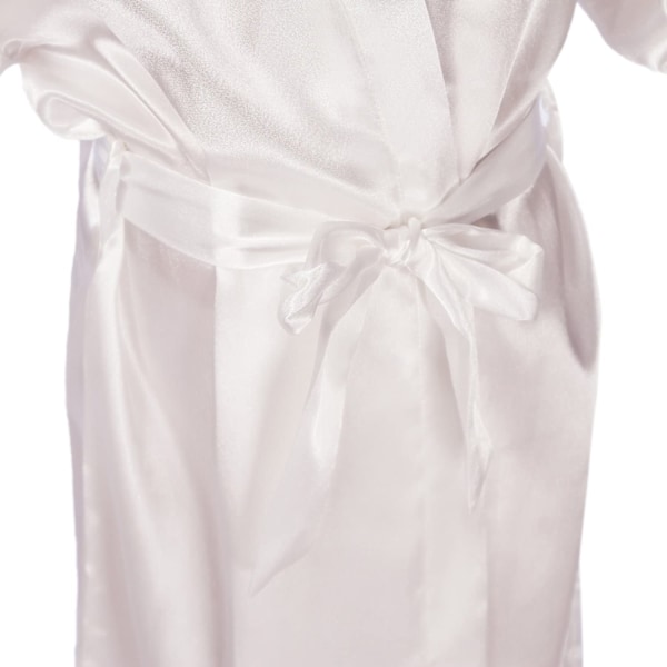 Lasten Silk Stain Puhdas Kimono Hääpuku Pukeutumispuku Kimono Takit Yöpuvut ------ Valkoinen (Koko 12)