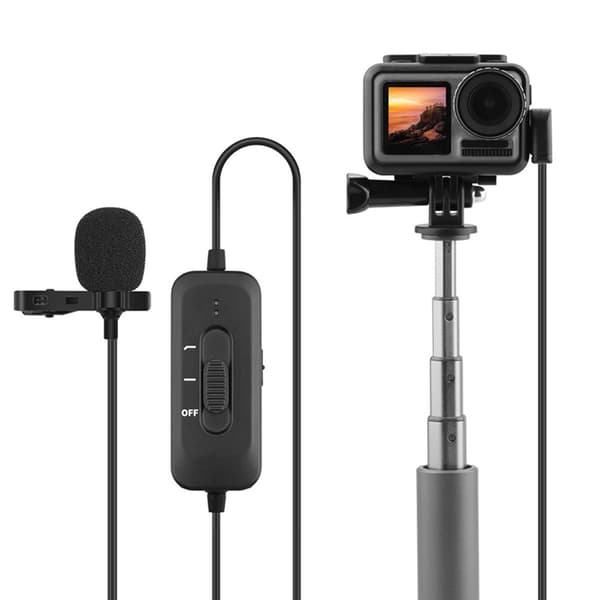 For OSMO ACTION kamera lade lydadapter 8m kabel Lavalier kondensatormikrofon