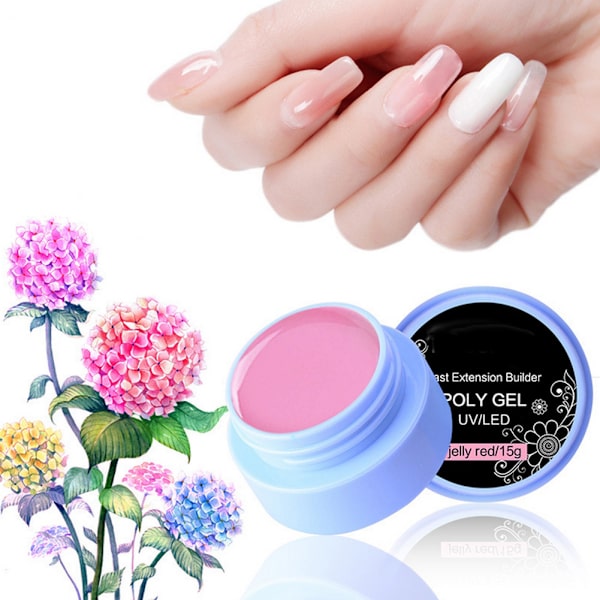 15g Professionel Hurtig Negleforlængelse Poly Gel Nem at Fjerne Manicure UV Gel Tilbehør Roserød