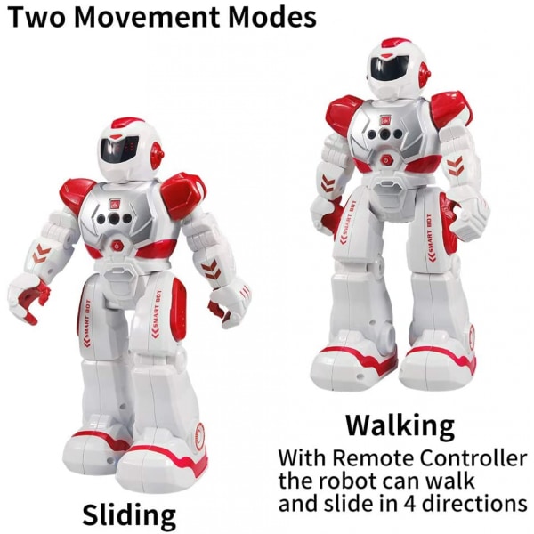 Fjernstyrt robot for barn, intelligent programmerbar robot med infrarød kontrollerleker, dans, sang, månegang og LED-øyne, gestfølelse