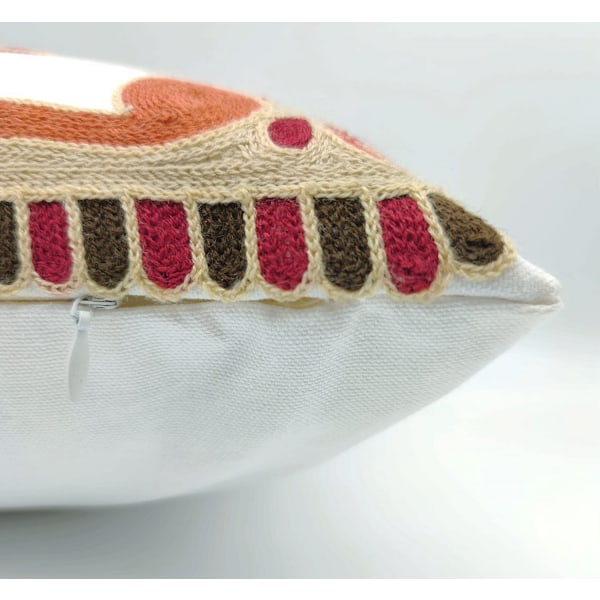 1 stk. brodert dekorativ putetrekk (oransje beige, 18x18 tommer)