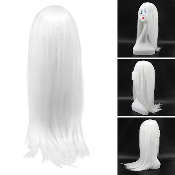Pitkä Valkoinen Suora Peruukki Anime Cosplay-asuun Suora Sleek Pitkä Täysi Synteettinen Peruukki Naisille