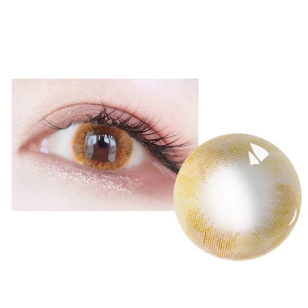 Färgade kosmetiska kontaktlinser 0 grader 14,2 mm Unisex årlig användning lins brun