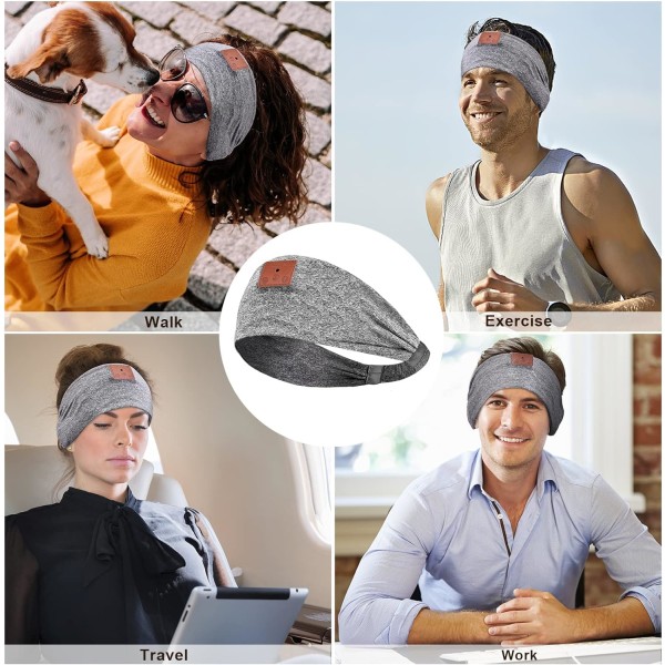 Sömnhörlurar, 2024 version Bluetooth-pannbandshörlurar med HD-högtalare och mikrofon, perfekt för sidosovare, sovsamtal, jogging, yoga, träning