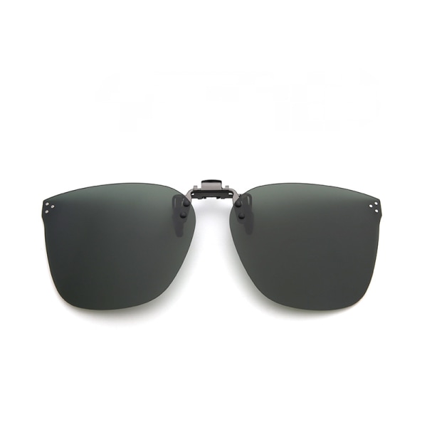 Polariserade solglasögon med clip-on - Anti-glare UV400-skydd Flip Up för män Kvinnor kör utomhus sport-grön