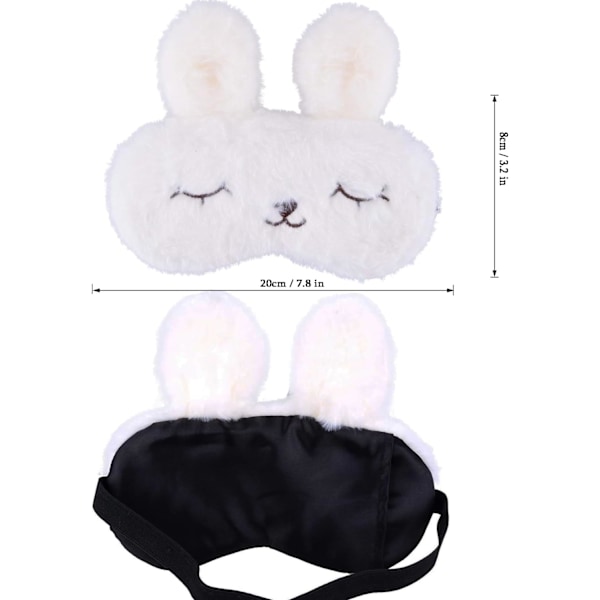 Søt Kanin Søvnmaske, Myk Fluffy Plush Kanin Blindfold Nyhet Søvnmaske Øyendekke for Barn Jenter Gutter Kvinner Menn