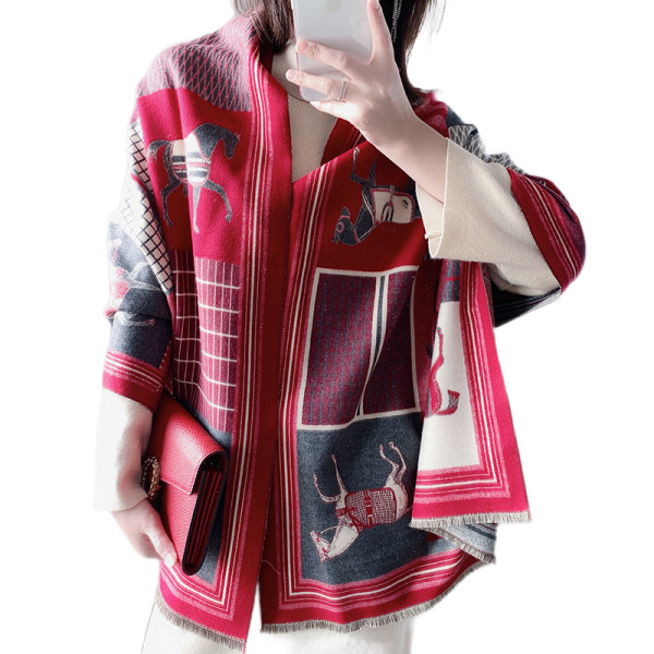 Skjerf for kvinner Pashmina Silky Sjal Wrap for kveldskjole Teppe Åpen front Poncho Cape（Rød）
