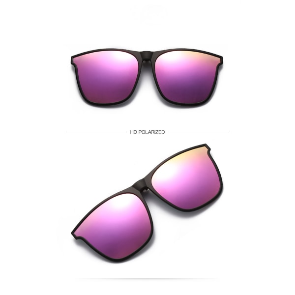 Polariserade Clip on Solglasögon - Solglasögon Clip on Glasögon för män Kvinnor, Stor ram Clip-on flip-up Solglasögon för körning fiske utomhus-Barbie Pi