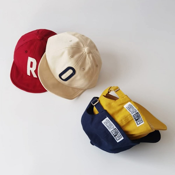 Barne Baseball Solbeskyttelse Hat Bonnet Bomull Gutter og Jenter Justerbare Hatter Vår Sommer Vinter Cap---2-6 År||Hat2-cyan