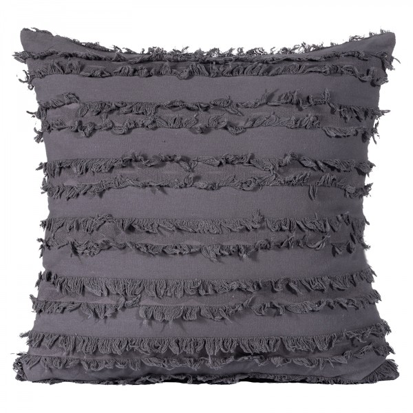2-delad Boho Fringe örngott (mörkgrå, 20x20 tum)