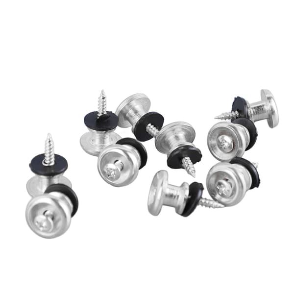10 st gitarrremsspärrknappar svampformad justerbar universell remsspärrstift för ukulele bas silver