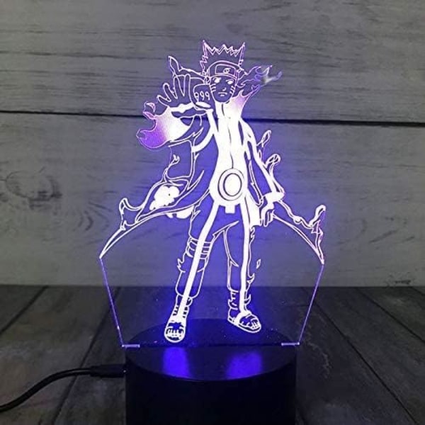 Japansk Anime Figur Itachi Uchiha Kakashi Jiraiya Lamper 3D Optisk Illusion Natlys Lampe Gave til LED Jul Fødselsdag Soveværelse Dekoration Gaver Naruto