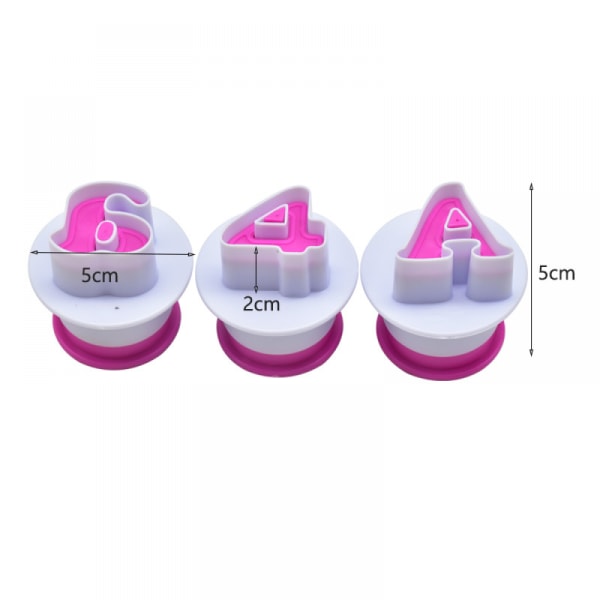 Huafa Stor Alfabet & Tal Fondant Kageform, Cookie Stempel Impress, Embosser Cutter, Versaler Tal Form