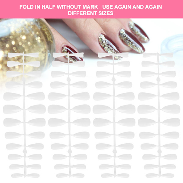 504 st falska nagelspetsar med full täckning, supertunna nagelfärgspetsar, nagel-DIY-verktyg, transparenta