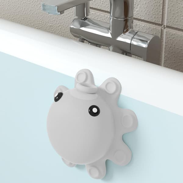 Badekar Overløbsafløbsdæksel, Silikone Badekarprop - Tilføjer Tommer Vand for Dybere & Varmere Bade, Badeværelses Spa Tilbehør (Gr Grey