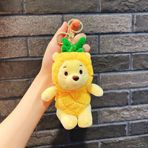 Söt liten docka, parväska hänge, plyschleksak docka nyckelring, docka hänge Plush Pineapple Bear