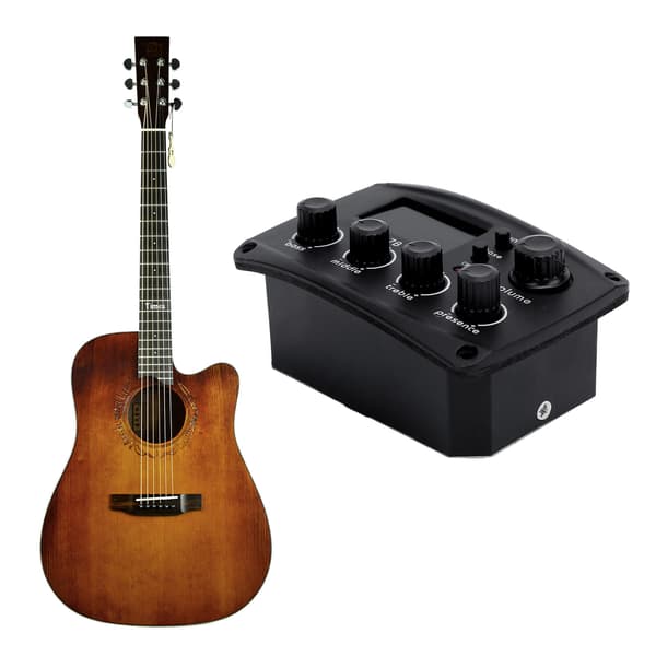 Guitar Pickup LCD Display Tuner Sæt Kit Instrument Tilbehør Udskiftning til Folk ClassicKLT-17B