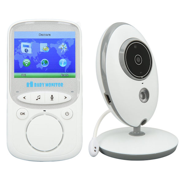 Trådlös babymonitor 2,4 tum fjärrvideo dubbelriktad intercom babykamera monitor för hem 100‑240V EU-kontakt