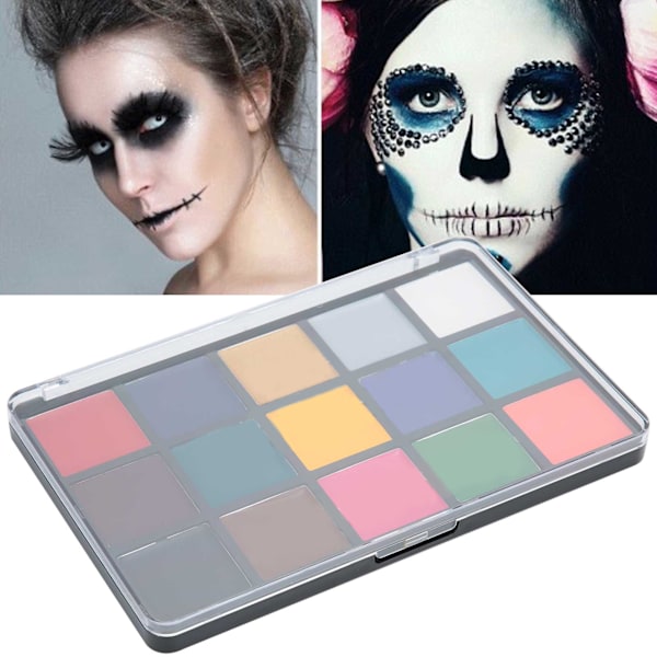 15 färger ansiktskroppsmålning kosmetisk festmaskerad skönhet för clown skada effekt smink