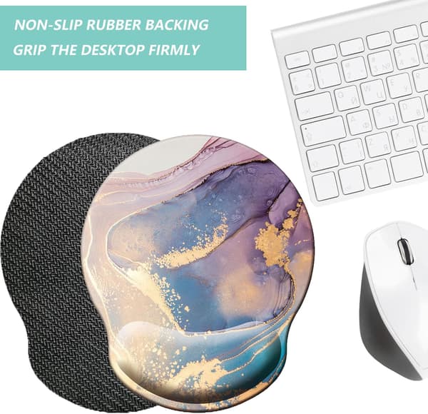 Musemåtte med håndledsstøtte, ergonomisk musemåtte med memory foam håndledsstøttepude, skridsikker gummibase Gaming musemåtte til hjemmet