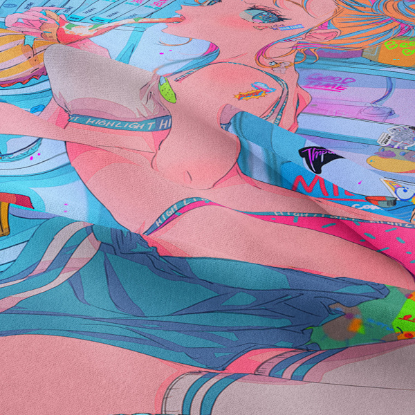 Wekity Anime Gobelin Æstetisk Kunst Hjem Baggrund Stof Dekoration Gave Boho Gobelin til Stue Soveværelse Dekoration (614-19, 51 X 59 tommer )